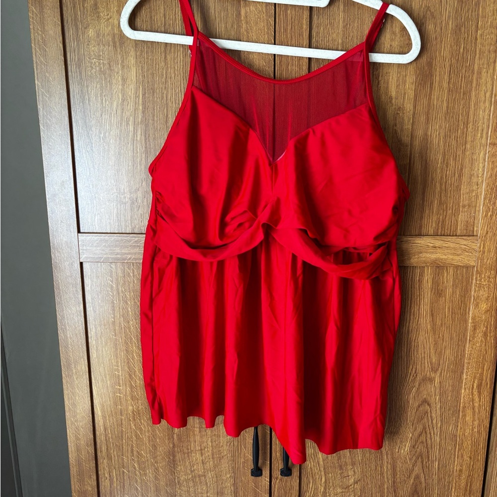 SHEIN Red Tankini Swim Top